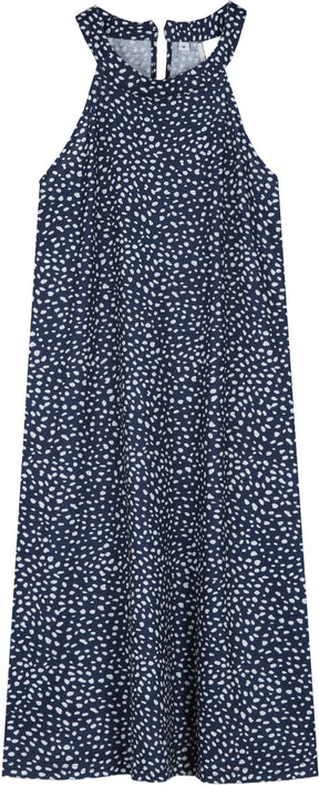 PureWear® - Mouwloze blauwe mini-jurk met witte stippen