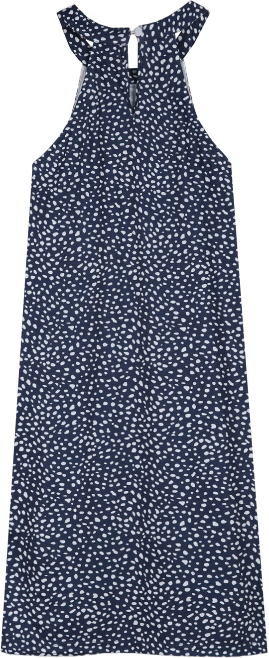 PureWear® - Mouwloze blauwe mini-jurk met witte stippen