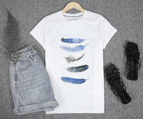 SpringStil® - Freedom Feather T-shirt met korte mouwen