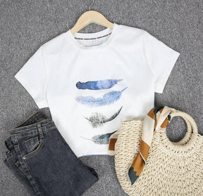 SpringStil® - Freedom Feather T-shirt met korte mouwen