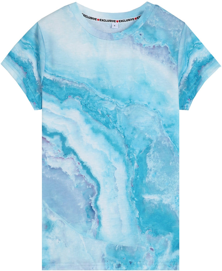 EcoExotica® - Ocean Dream Blauwe top met marmerprint