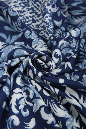 Naturlux® - Temperamentblauwe midi-jurk met vintage print