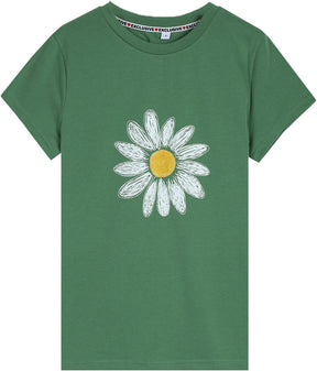 PureWear® - Groene top met bloemmotief en ronde hals