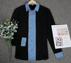 Even&amp;Vil® - Twee looks in 1 denim zwarte blouse