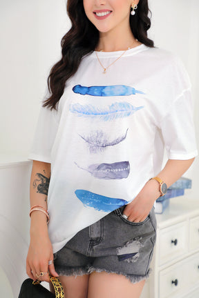 SpringStil® - Freedom Feather T-shirt met korte mouwen