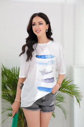 SpringStil® - Freedom Feather T-shirt met korte mouwen