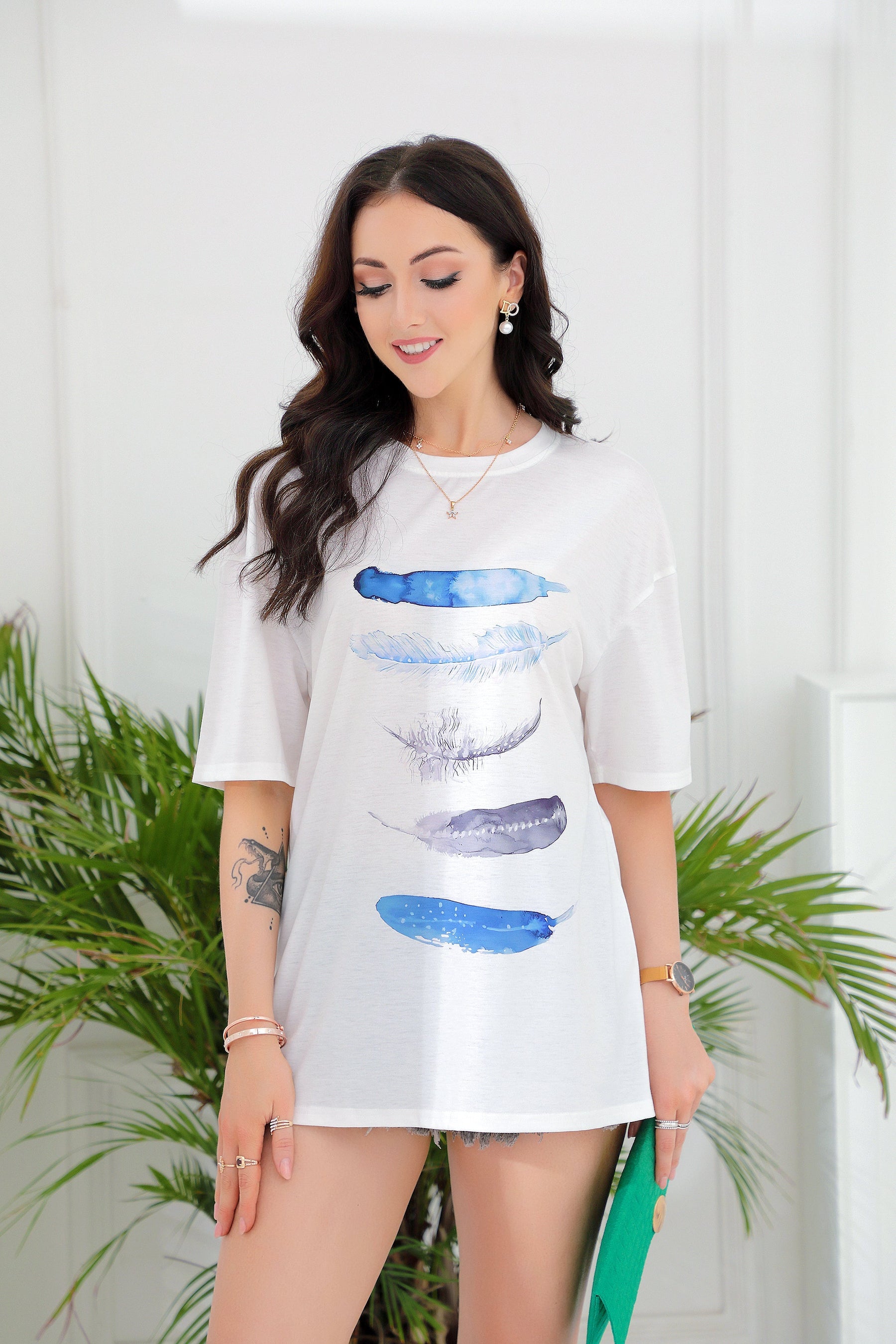 SpringStil® - Freedom Feather T-shirt met korte mouwen