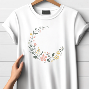 T-shirt met bloemenkrans