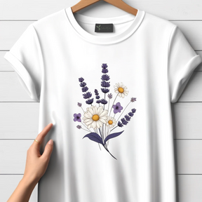 Lavendel en madeliefje t-shirt