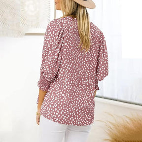 FallStil® - Roze top met ronde hals en print