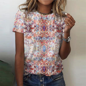 EcoExotica® - Top met moderne print en korte mouwen