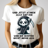 Sensenmann Shirt | Humorvolles Statement | Lustiges Winterdesign | Damen T-Shirt für kalte Tage