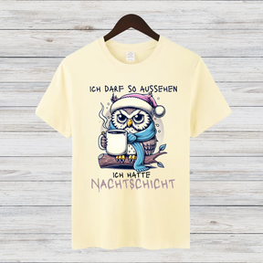 Nachtschicht Eule | Lustiges Wintershirt | Humorvolles Geschenk für Nachtschwärmer | Warmes Statement Shirt für kalte Tage