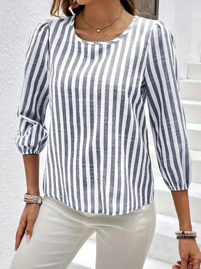 Gestreepte glanzende blouse