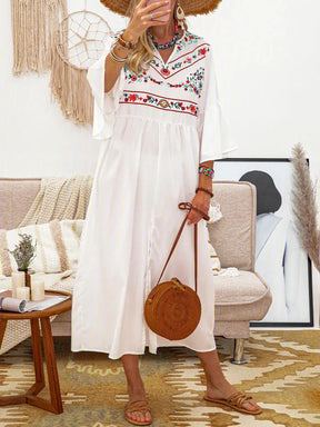 Boho witte maxi-jurk