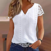 BlossomBliss® - Witte effen top met korte mouwen