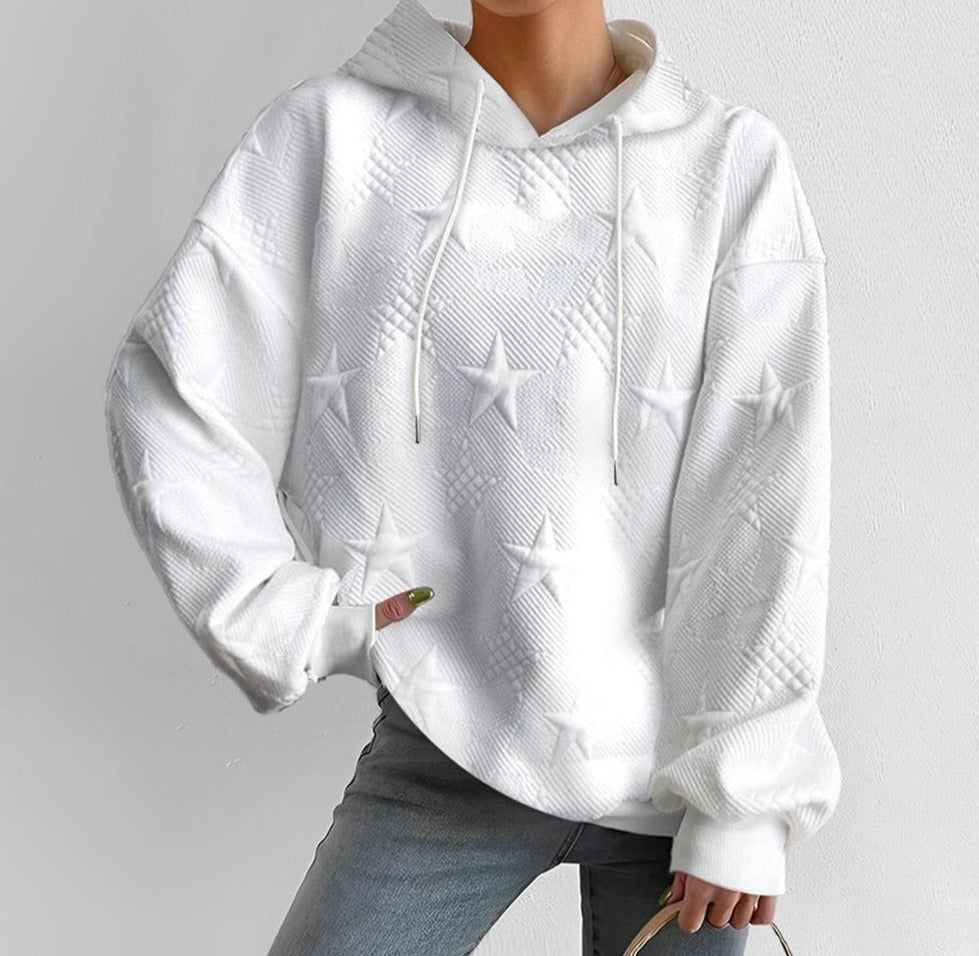 SpringStil® - Wit effen sweatshirt met lange mouwen