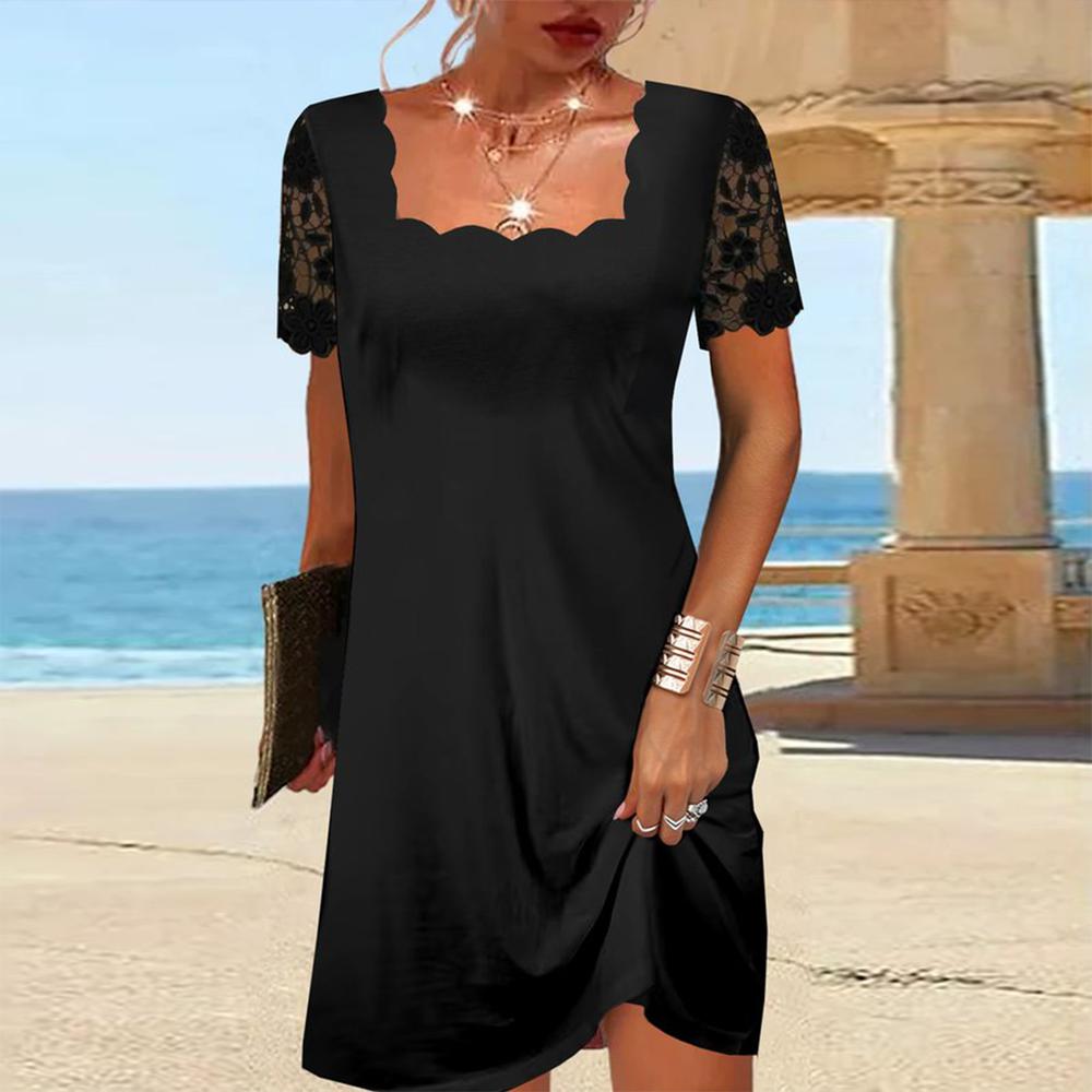 PureWear® Little Black Dress met geschulpt ruitpatroon