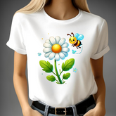 T-shirt met bijen en bloemen