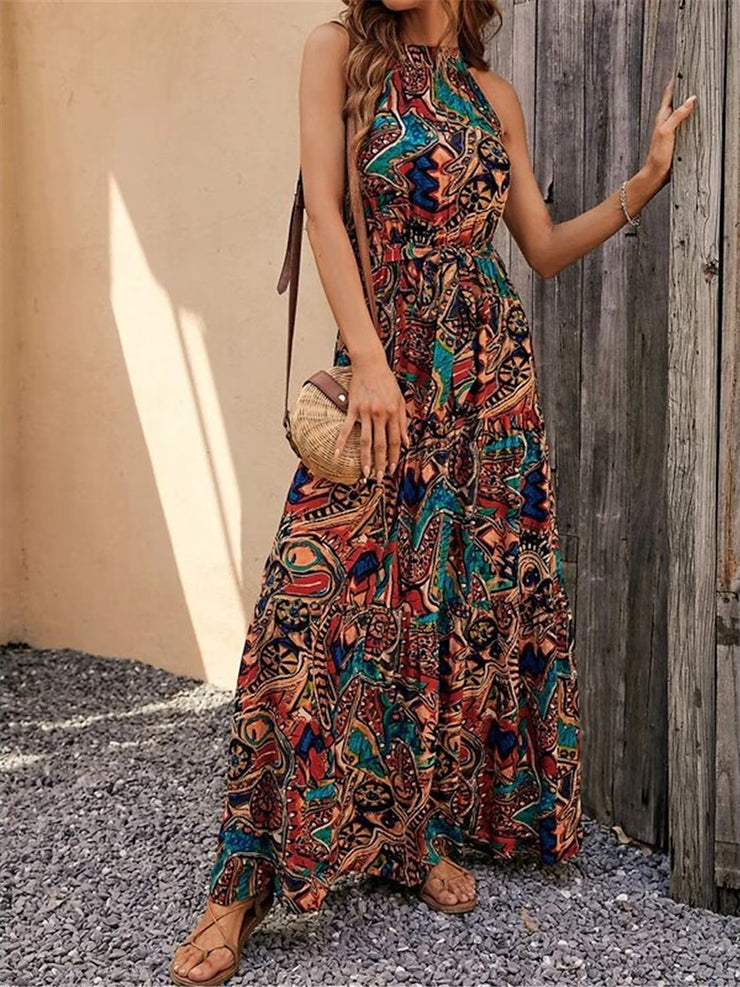 BlossomBliss® - halter maxi-jurk met speciale print