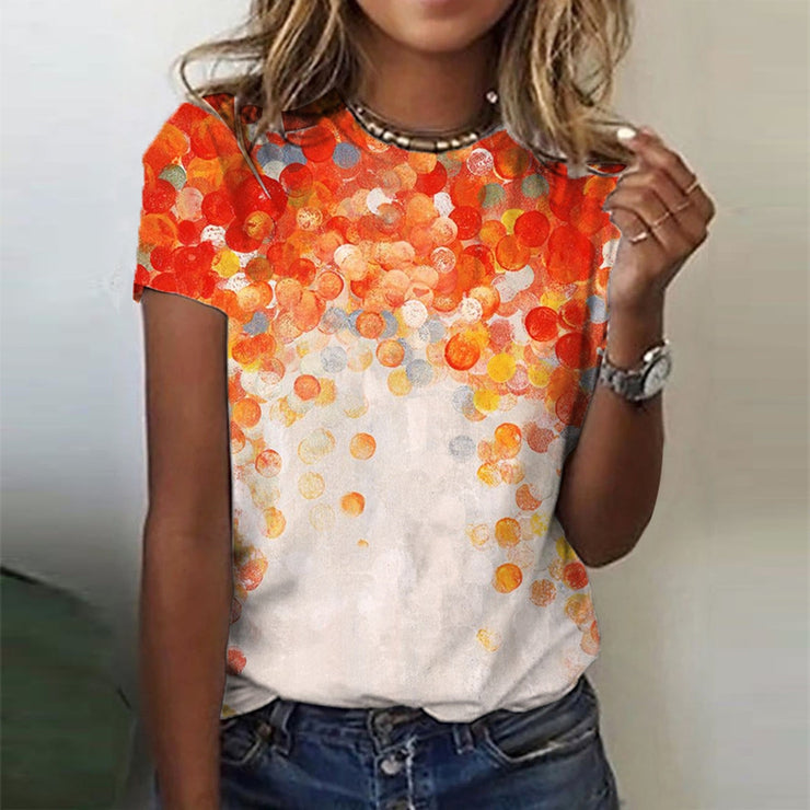 SpringStil® - Oranje top met ronde hals