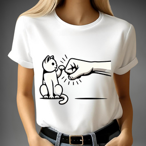 T-shirt met de tekst 'Fist Bump Cat'