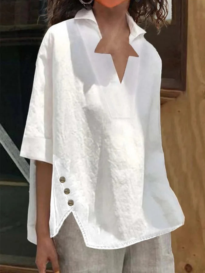 Witte glanzende blouse