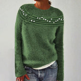 WinterTrend® - Groene trui met ronde hals en lange mouwen