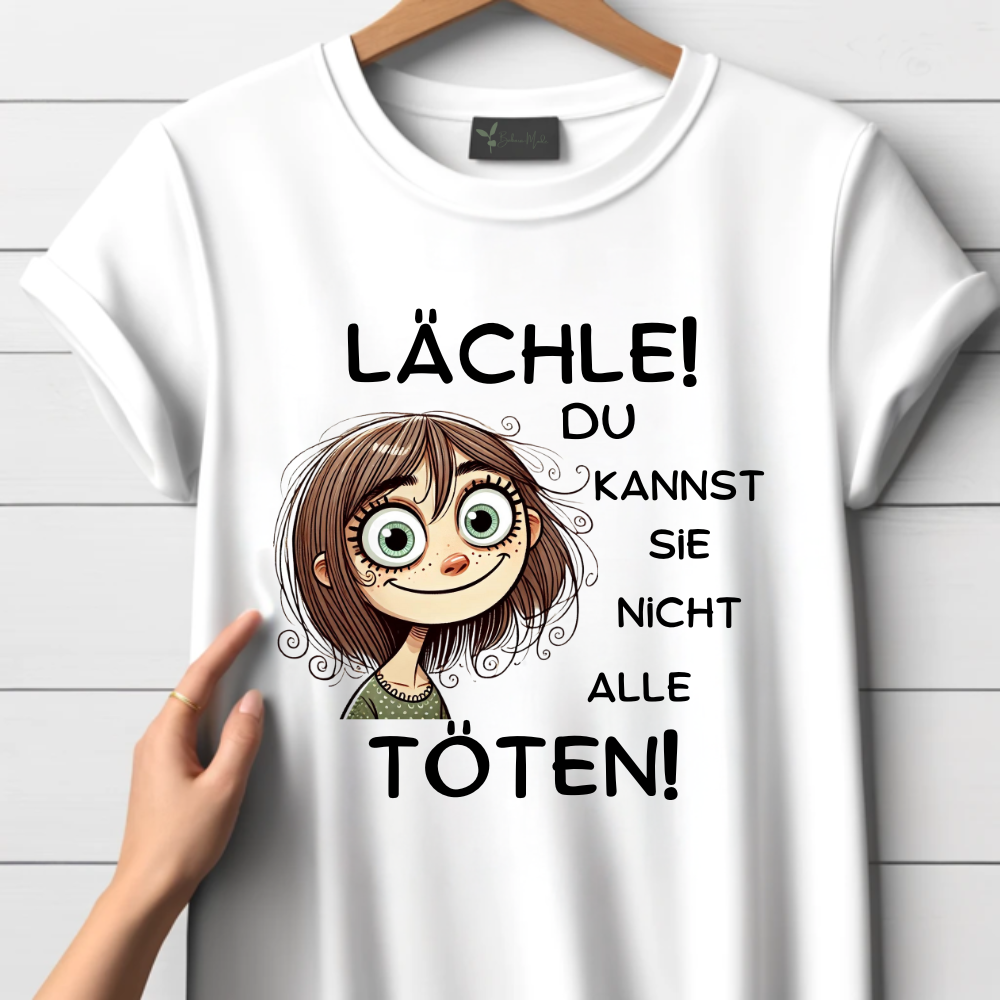 Humoristisch glimlacht-shirt