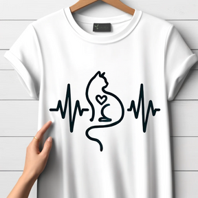 T-shirt met hart van een kat