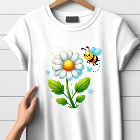 T-shirt met bijen en bloemen