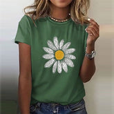 PureWear® - Groene top met bloemmotief en ronde hals