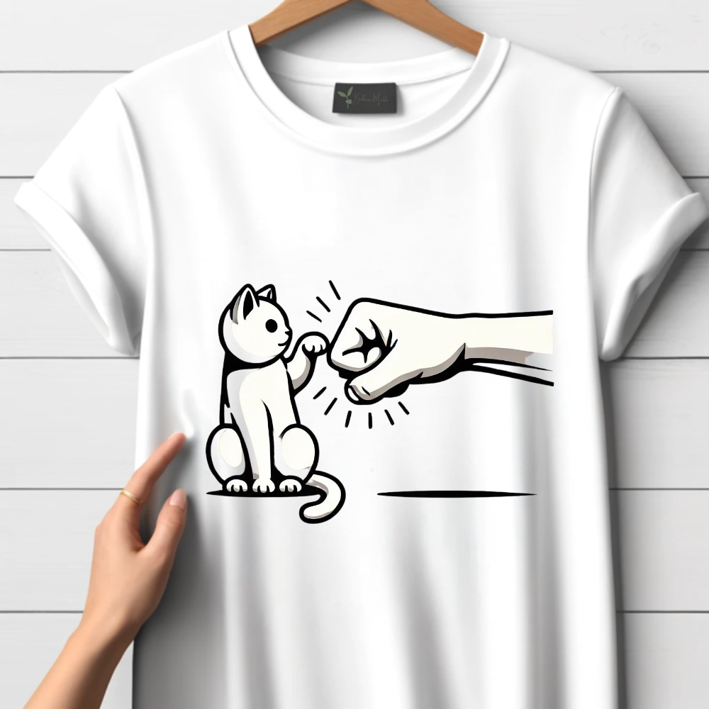 T-shirt met de tekst 'Fist Bump Cat'