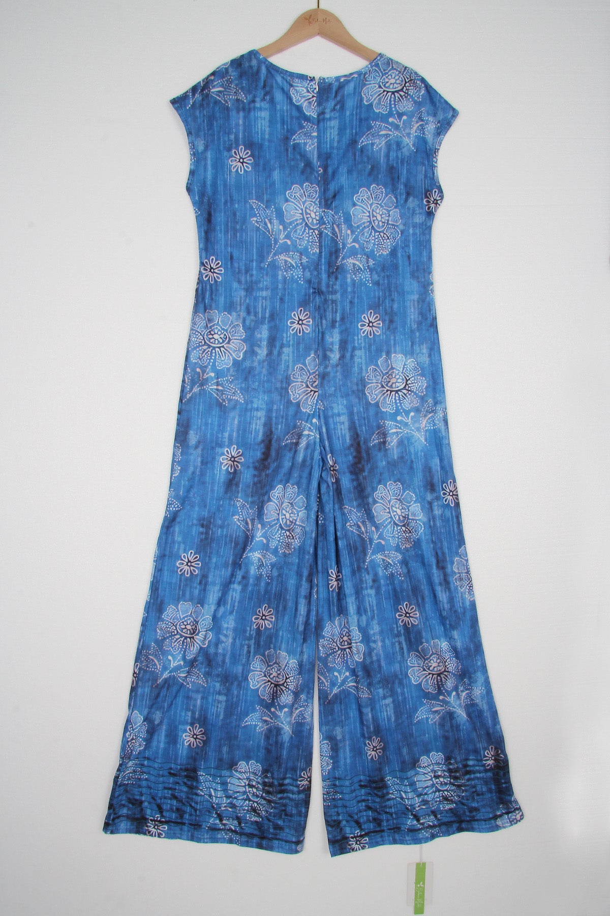 Bloemen blauwe jumpsuit