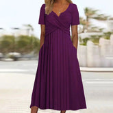 Violette magische midi-jurk