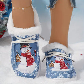 Cinnamon Star® - Winterse sneeuwpop-gezellige pantoffels