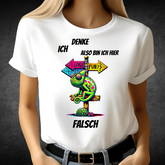 Denke Ich Bin Falsch | Lustiges Statement-Shirt | Humorvolles Design | Perfektes Winter-Outfit