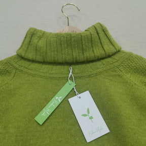 HerbstTrend® - Grasgroene oversized gebreide coltrui