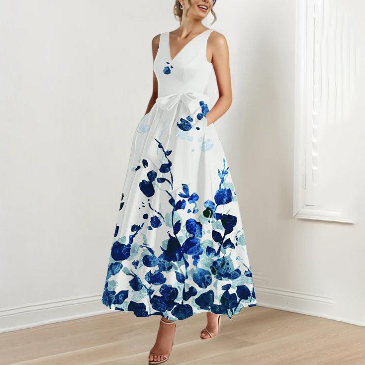 Lange jurk met verse bloemen