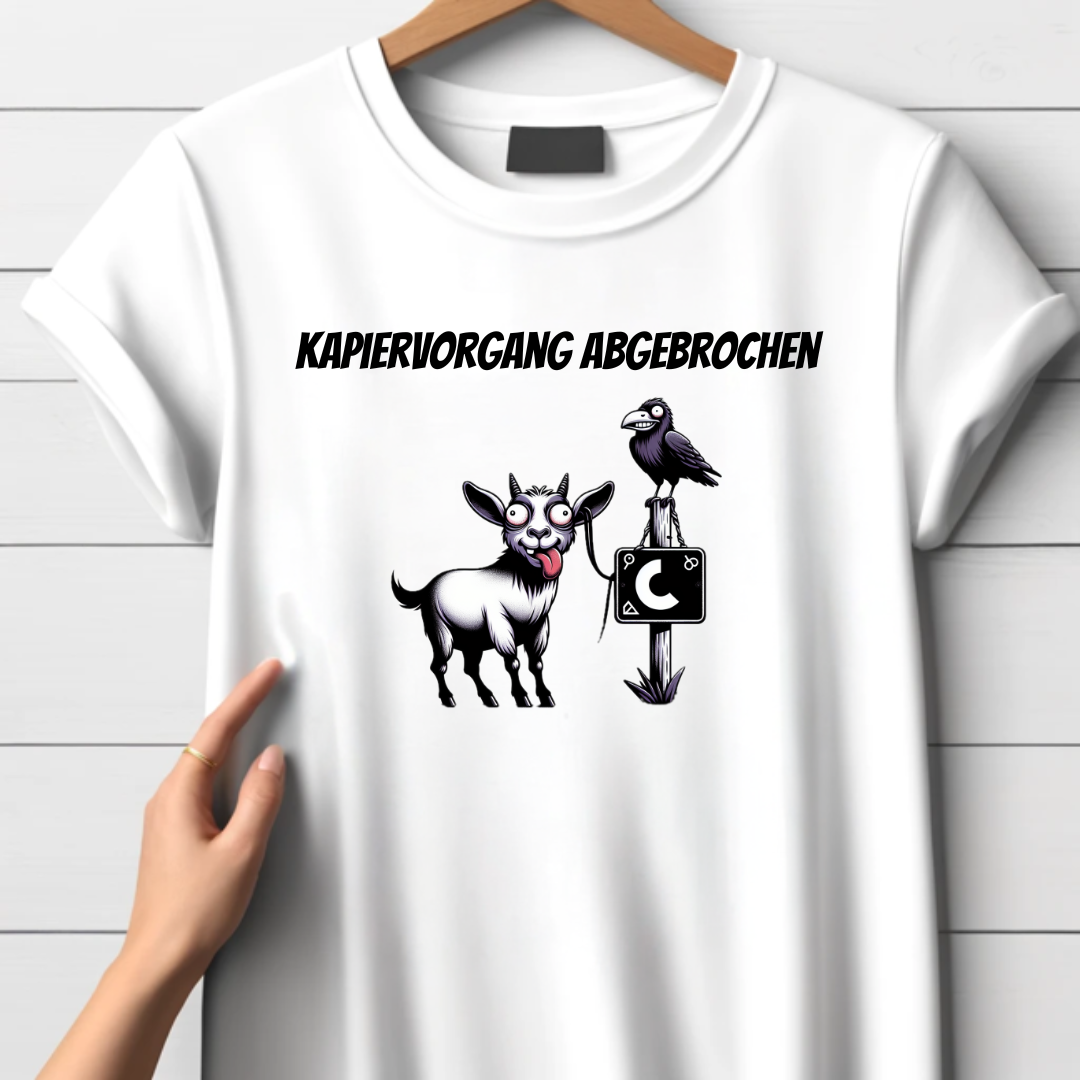 Kapier-Vorgang Abgebrochen Shirt | Lustiges Ziegen-Design | Humorvolles Statement-Shirt | Perfekt für kalte Wintertage