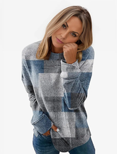 WinterTrend® - Modieuze top met ronde hals en lange mouwen met print