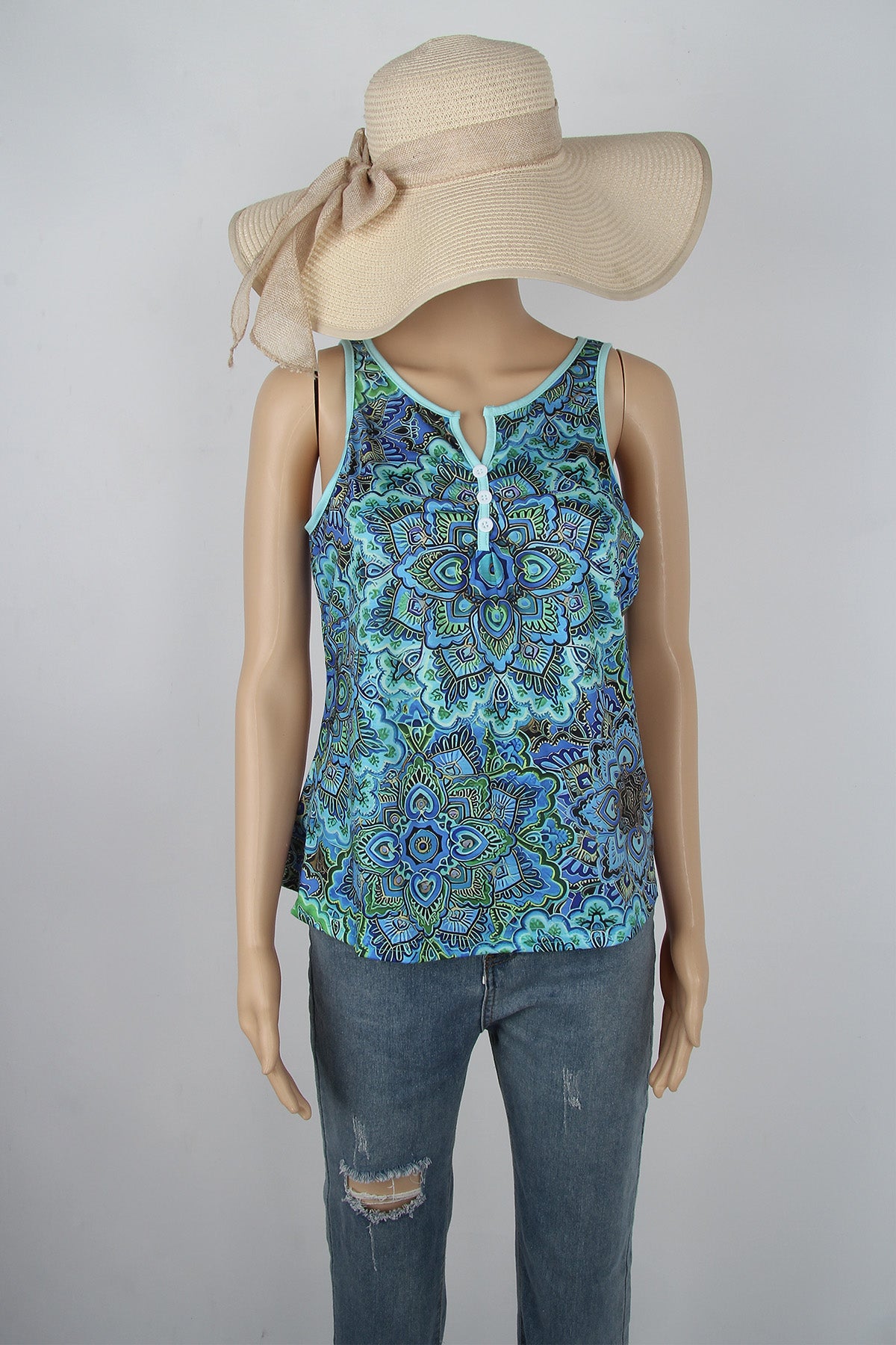 SpringStil® - Groovy mouwloze top met print