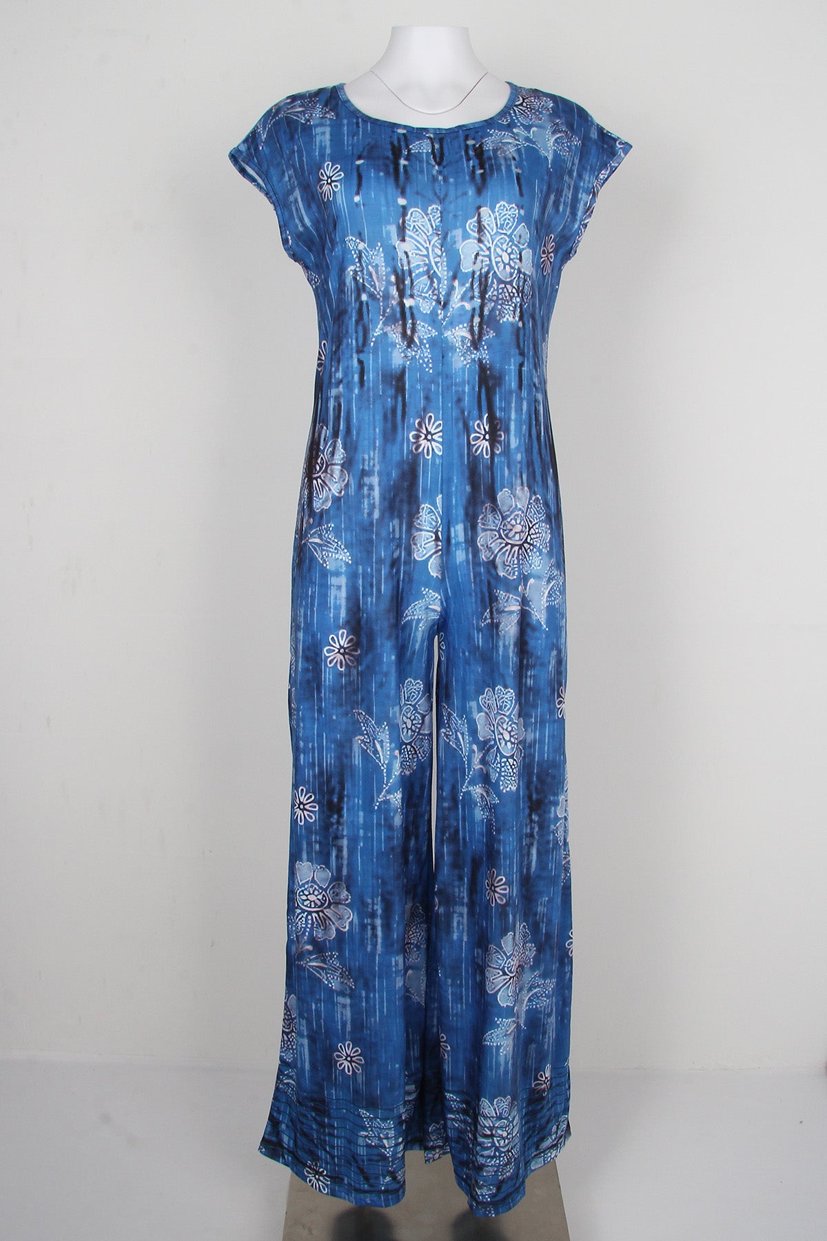 Bloemen blauwe jumpsuit