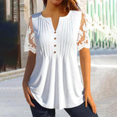 SpringStil® - Elegante effen top met transparante mouwen