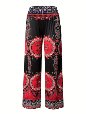 BioBlüte® - FestivalRed EthnoPrint vrijetijds-elegantiebroek