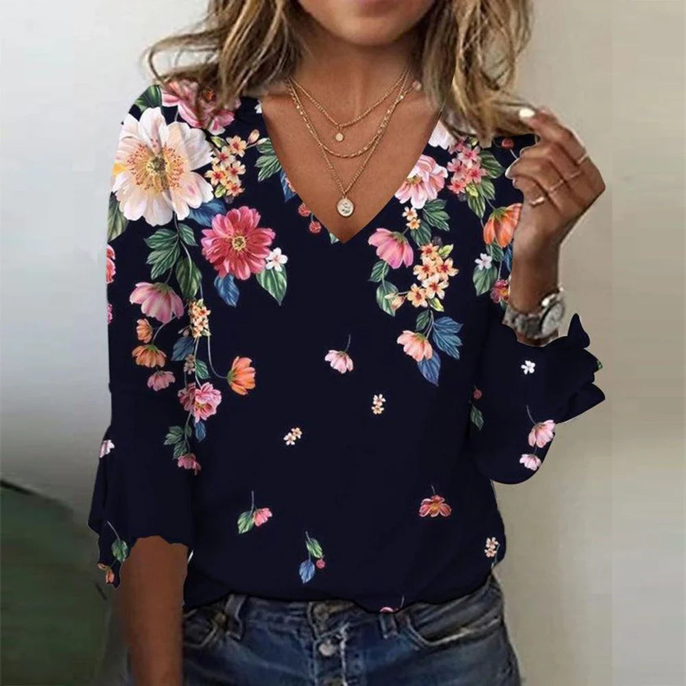 Bloemen frisse 3/4 top