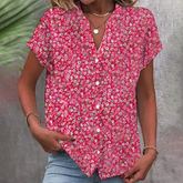 Roze bloemenblouse