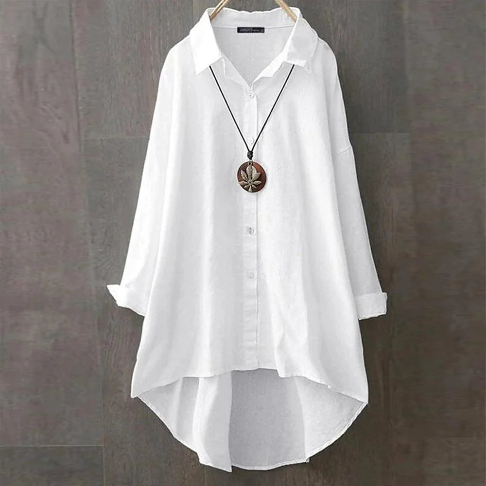 Witte elegante blouse met lange mouwen