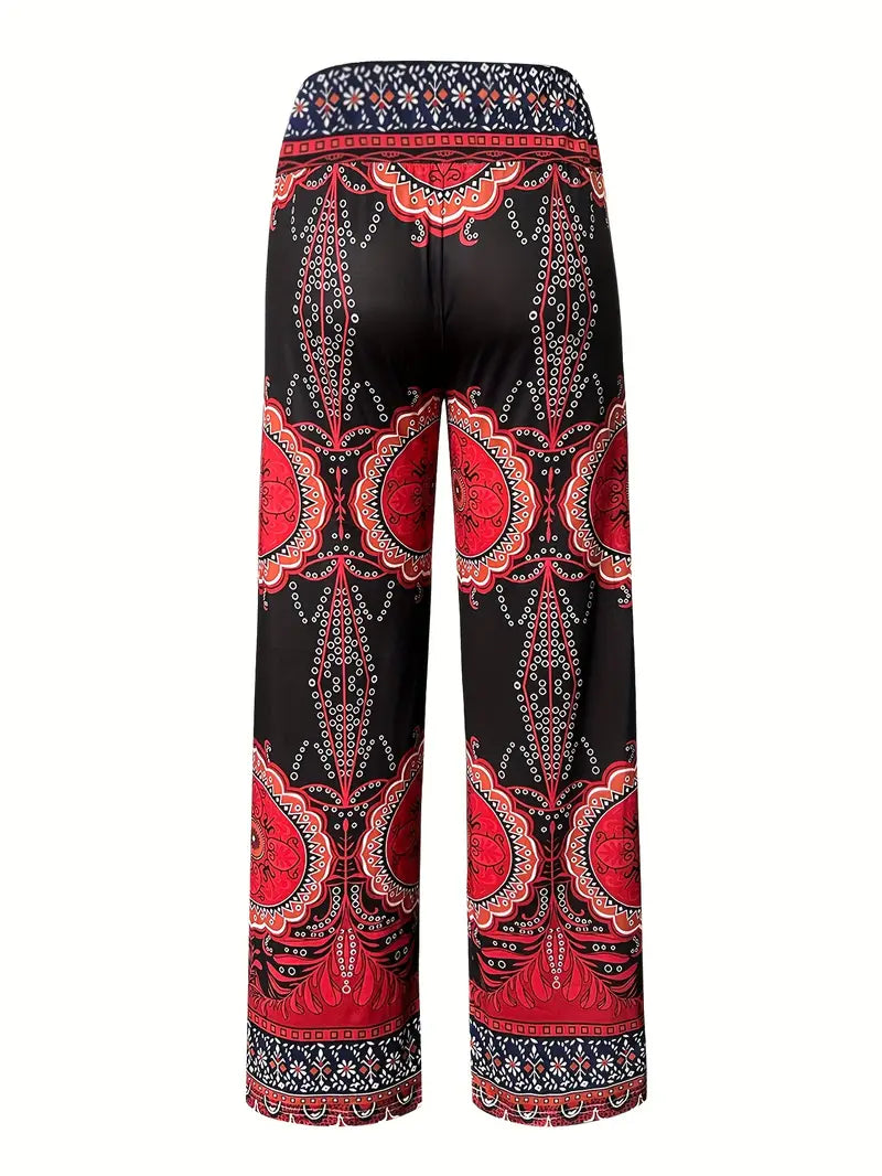 BioBlüte® - FestivalRed EthnoPrint vrijetijds-elegantiebroek