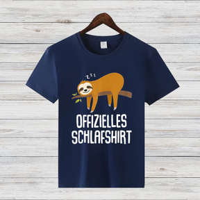 Offizielles Schlafshirt | Lustiges Faultier T-Shirt | Gemütliches Wintershirt | Geschenk für Langschläfer